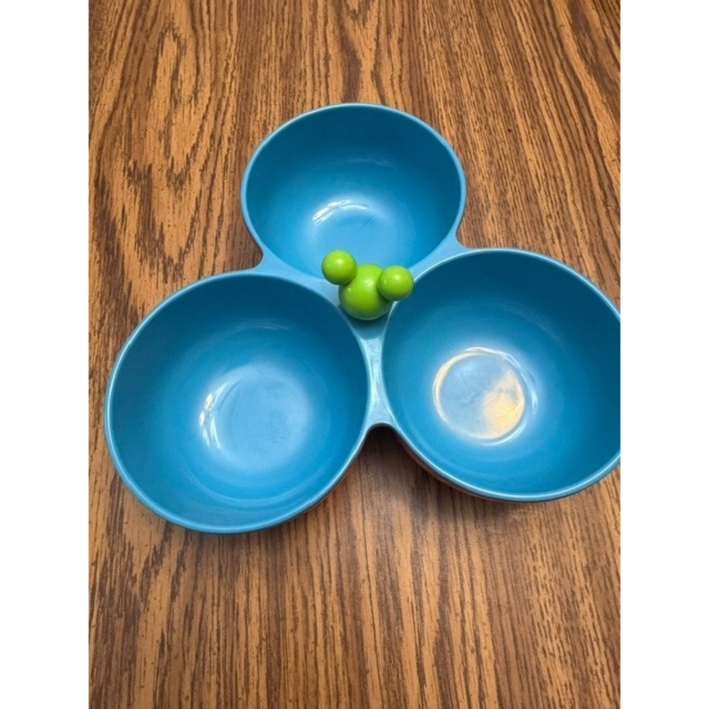 Disney Store Melamine Divided Snack Bowl Mickey Minnie Stitch Ariel Nemo Pink